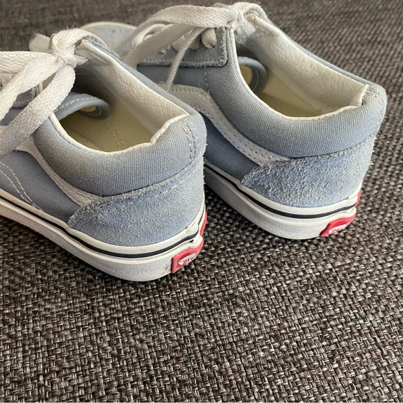 Vans Kids Old Skool V Core Lace Up Sneakers Size 11.5, Dusty Blue, Suede Details - Picture 8 of 12